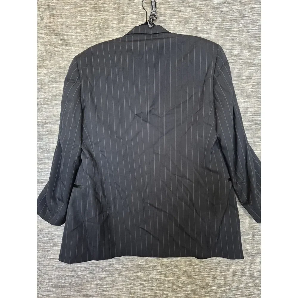 LAUREN Ralph Lauren Blazer Jacket Mens 40R Black Super 100s Fine Worsted Wool